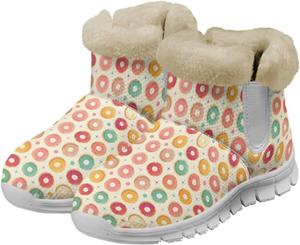 Зимние ботинки chaqlin Snow, утепленные на щиколотку, с мягкой фланелевой подкладкой и плюшевым мехом, женские с плоским каблуком, легкие, удобные для повседневной носки, работы на улице и походов, Doughnut