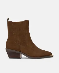 Женские ботильоны с широким каблуком и заостренным носком Alma en Pena, песочный