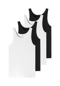 Майка/майка, 4 шт. в упаковке - 95/5 - натуральный хлопок SCHIESSER, черный