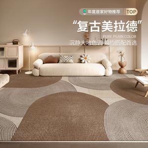 Budis Ковер 200х400 см для гостиной/спальни, водонепроницаемый и нескользящий, в винтажном деревянном стиле, Yuanye Xuan Brown, утолщенный флок