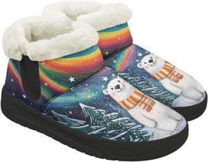 Женские зимние ботинки с меховой подкладкой, короткие зимние ботинки для женщин для холодной погоды Fuojuvelie, Bear