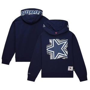 Женский темно-синий пуловер с капюшоном Mitchell & Ness Dallas Cowboys Gridiron Classics Big Face 7.0, цвет Cow Navy