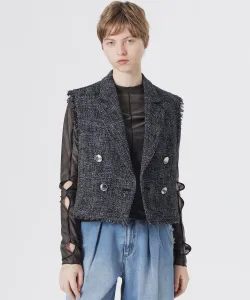 Твидовый жилет Loveless, цвет Navy 2