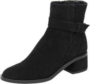 Женские ботильоны Pazzion с закрытым круглым носком, боковой молнией, узлами, низким массивным каблуком, зимние ботинки, удобная обувь для работы и свиданий, размеры 4-16 US, Black