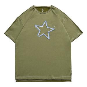 Футболка one star logo tee 'olive green' Converse, зеленый