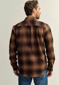 Рубашка в клетку с длинными рукавами в западном стиле, стандартного кроя. Next, Brown