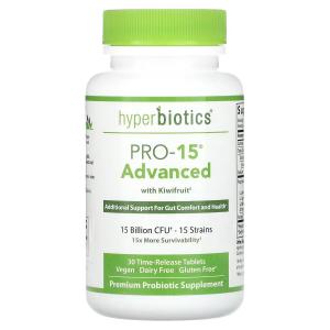 Hyperbiotics PRO-15 Advanced с киви, 15 миллиардов КОЕ, 30 таблеток
