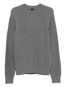 Свитер с круглым вырезом BOSS, серый