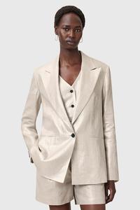 Льняной пиджак AVERIE Allsaints, серебряный