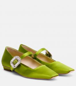 Атласные балетки Belle Vivier 25 Roger Vivier, Verde Acceso