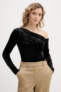 Боди welurowe Guess, черный