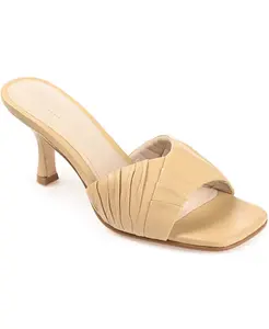 Женские босоножки Juliette с открытым носком из кожи Journee Signature, коричневый/бежевый