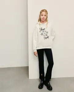 Толстовка для девочки с капюшоном и полностью покрытая стразами Kids El Corte Inglés, белый