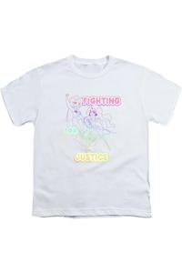 Футболка с коротким рукавом DC Comics Superhero Girls "Борьба за справедливость" для детей Gildan, белый