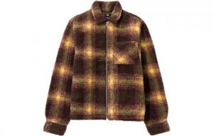 Толстовка Shadow Plaid Sherpa Zip Stussy, черная