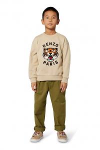 Детская хлопковая толстовка Kenzo Kids, бежевый