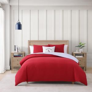 Tommy Hilfiger Комплект постельного белья, 3 предмета, размер King (270x290 см), микропике из хлопка, мягкий, дышащий, красный