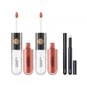 Двойной аппликатор для губной помады зеркальное покрытие натуральный глянцевый блеск для губ с длительным эффектом 6мл KIKO