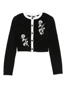 Укороченный приталенный пиджак Self-Portrait, черный