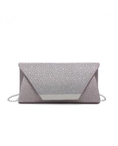 Блестящий клатч с откидной крышкой и клапаном Diamante JFY, розовый