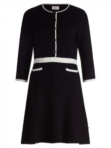 Vera Mont Черно-белое вязаное платье с круглым вырезом