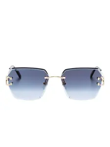 Солнцезащитные очки Signature C в квадратной оправе Cartier Eyewear, золотой