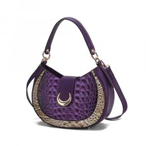 Сумка через плечо Jain Luxe с тиснением под крокодила, вместительная и неподвластная времени MKF Collection By Mia K., фиолетовый
