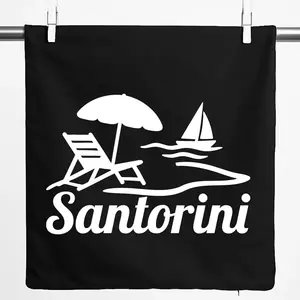 Наволочка Huuraa Санторини Греция Подарок 40х40см Черный Хлопок Санторини Подарок Hellweg Druckerei