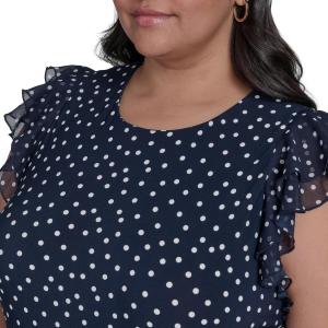 Женское платье-трапеция с оборками от Tommy Hilfiger, Sky Captain/Ivory