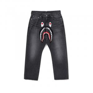 Джинсы с аппликацией Shark A BATHING APE, черный
