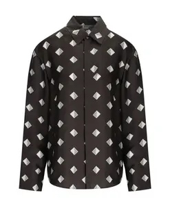 Шелковая рубашка «зелиг» с геометрическим узором Max Mara, коричневый