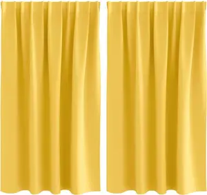 Плотные шторы с кольцами, 2 шт., горчично-желтый, 140 x 140 см vidaXL