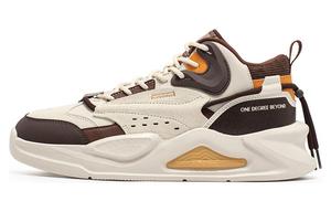 361° Скользоустойчивые, износостойкие, дышащие низкие скейтборд кроссовки мужские бело-коричневые