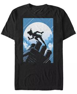 Футболка с коротким рукавом Disney Men's Peter Pan Curious Shadow Silhouette Fifth Sun, черный