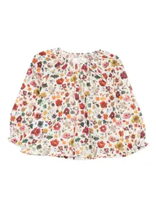 Блузка с цветочным принтом TEDDY & MINOU, белый