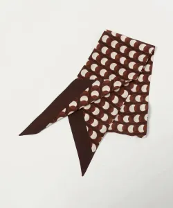 Шарф с принтом в виде кругов United Arrows, цвет Dk Brown