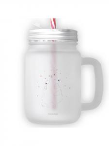 Стакан для питья Mason Jar с изображением белого медведя (не скажешь!), прозрачный Mr. & Mrs. Panda