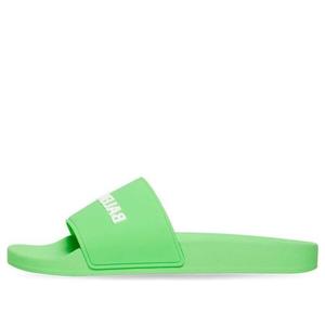 Тапочки pool slides 'fluo green' Balenciaga, зеленый