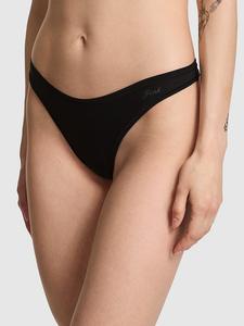 Хлопковые трусики-стринги с высоким вырезом Pink, smooth pure black