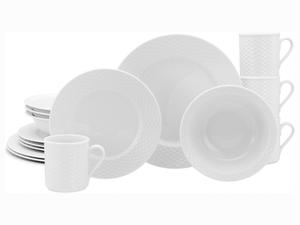 КОМБИНИРОВАННОЕ ОБСЛУЖИВАНИЕ Белое поло, 16 предметов, 4 персоны Creatable, белый