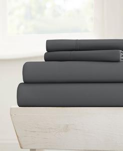 Комплект постельного белья Style Simplified из 4 предметов, размер King Ienjoy Home, серый