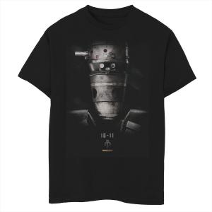 Футболка с темным портретом и рисунком «Звездные войны: Мандалорец» IG-11 для мальчиков 8–20 лет Star Wars