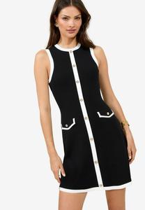 Платье-джемпер REGULAR FIT - MINI SLEEVELESS TIPPED BUTTON Lipsy, черный