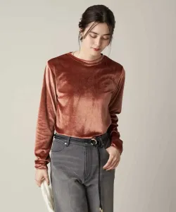 Велюровая блузка с длинными рукавами Avv, цвет Orange