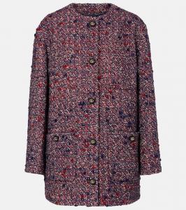 Твидовый жакет с шерстяной подкладкой Gucci, Blue/Red/Mc