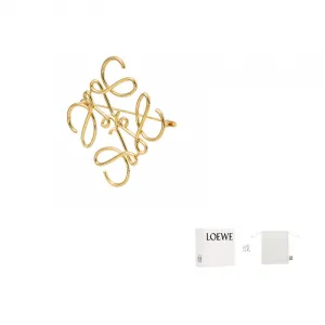Латунная брошь женская золотая LOEWE