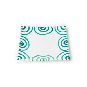 Десертная тарелка/тарелка для завтрака зеленое пламя 20x20x2,6 см Gmundner Keramik, белый/зеленый