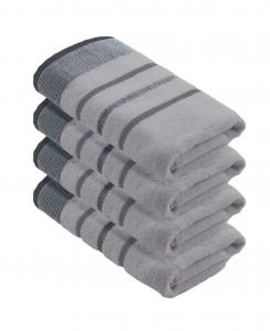 Роскошный набор декоративных хлопковых полотенец для рук, 4 предмета Linery & Co, Light grey / mid grey / dark grey