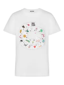 Футболка с графическим принтом Moschino, белый