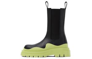 Женские ботинки челси Bottega Veneta Tire, черный/салатовый